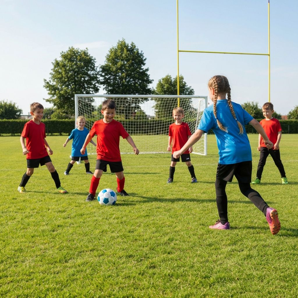 Children playing football