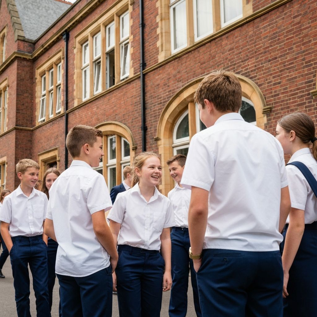 Students in school uniforms